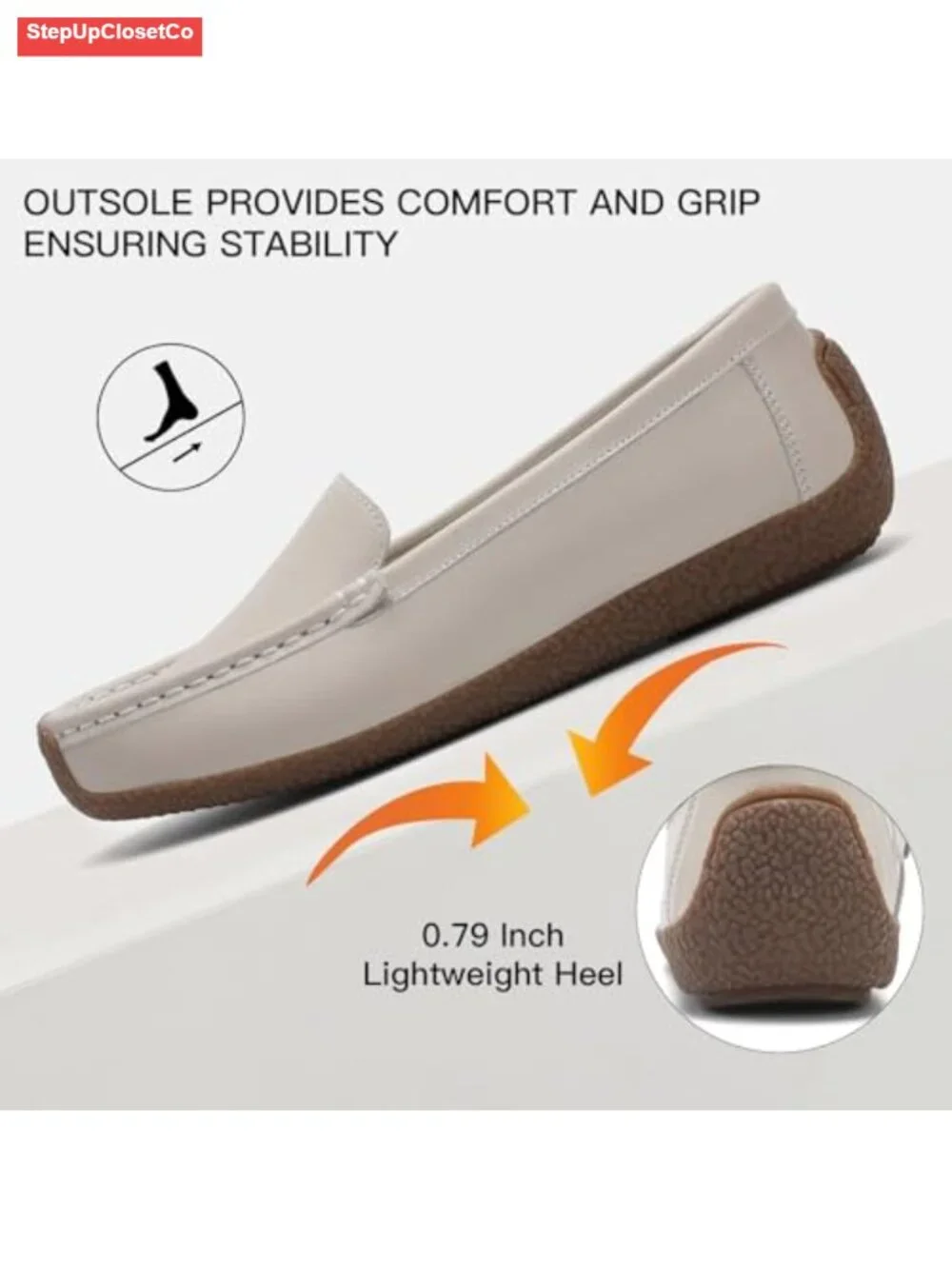 Comfortable Lightweight Leather Loafers Slip-On Driving Shoes Work Flats